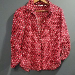 Victoria's Secret The Dreamer Penguin Red Button-up PJ‎ Top XS